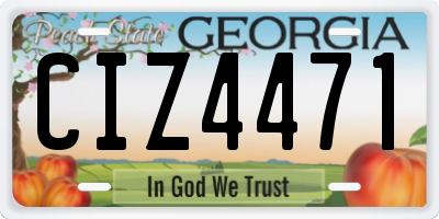 GA license plate CIZ4471