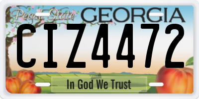 GA license plate CIZ4472