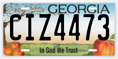 GA license plate CIZ4473