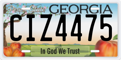 GA license plate CIZ4475