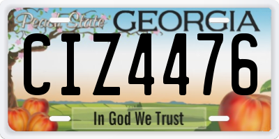 GA license plate CIZ4476