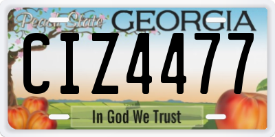 GA license plate CIZ4477