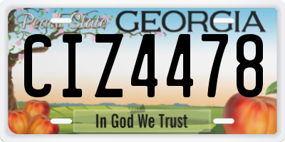 GA license plate CIZ4478