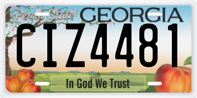 GA license plate CIZ4481