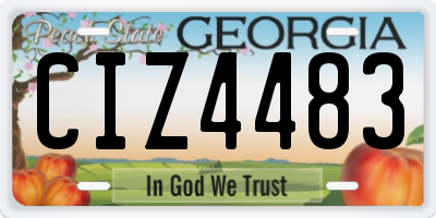 GA license plate CIZ4483