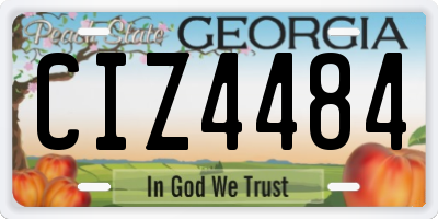 GA license plate CIZ4484