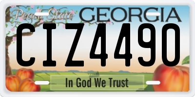 GA license plate CIZ4490