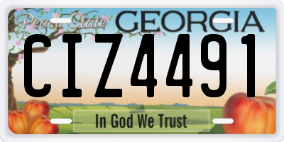 GA license plate CIZ4491