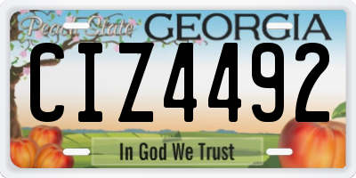 GA license plate CIZ4492