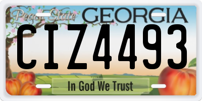GA license plate CIZ4493