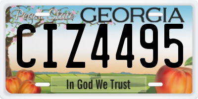 GA license plate CIZ4495