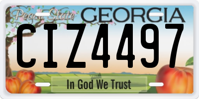 GA license plate CIZ4497