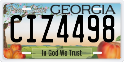GA license plate CIZ4498