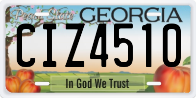 GA license plate CIZ4510