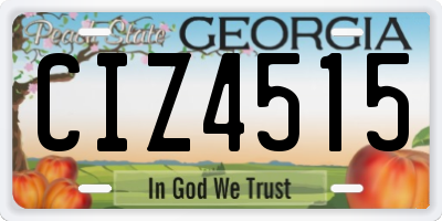 GA license plate CIZ4515