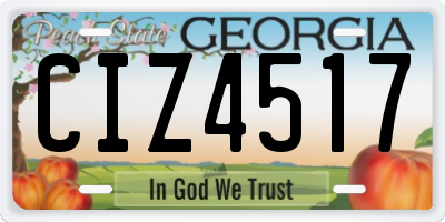 GA license plate CIZ4517
