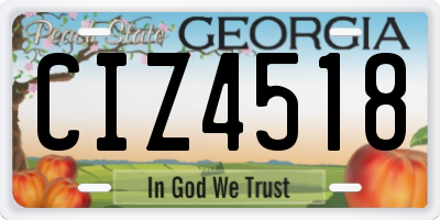 GA license plate CIZ4518