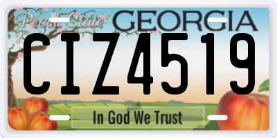 GA license plate CIZ4519