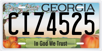 GA license plate CIZ4525
