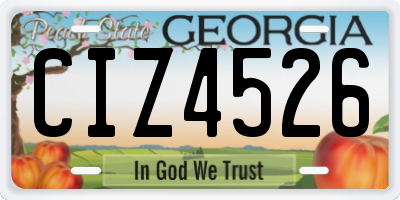 GA license plate CIZ4526