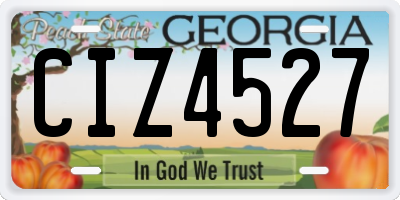 GA license plate CIZ4527