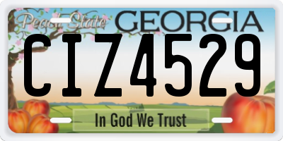 GA license plate CIZ4529