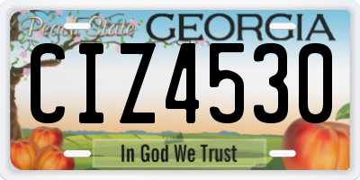 GA license plate CIZ4530