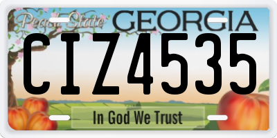 GA license plate CIZ4535