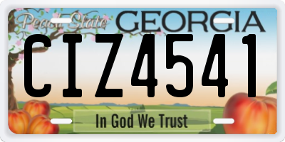 GA license plate CIZ4541