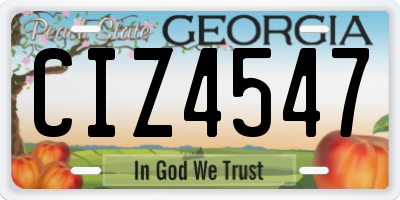 GA license plate CIZ4547