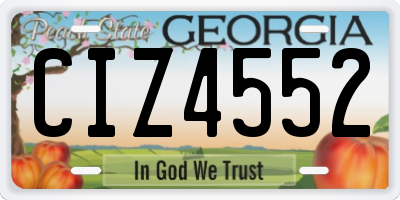 GA license plate CIZ4552