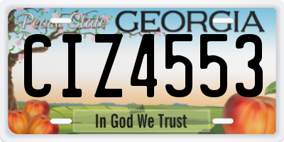 GA license plate CIZ4553