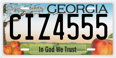 GA license plate CIZ4555