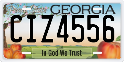 GA license plate CIZ4556