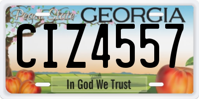 GA license plate CIZ4557