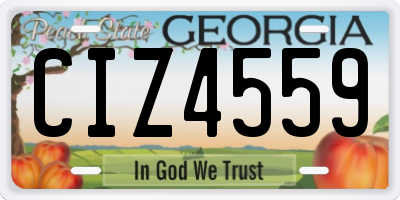 GA license plate CIZ4559
