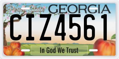 GA license plate CIZ4561