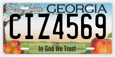 GA license plate CIZ4569