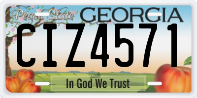 GA license plate CIZ4571