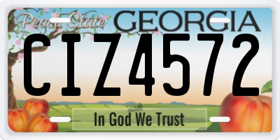 GA license plate CIZ4572