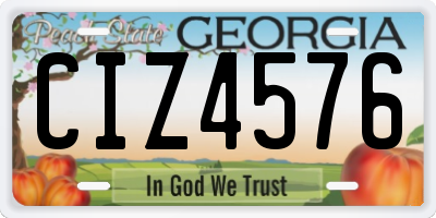 GA license plate CIZ4576