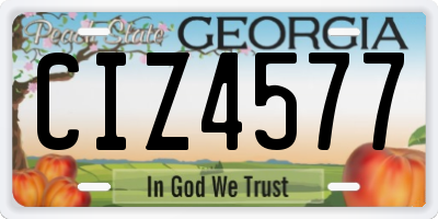 GA license plate CIZ4577