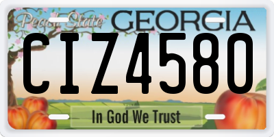 GA license plate CIZ4580