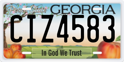 GA license plate CIZ4583