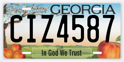 GA license plate CIZ4587