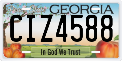 GA license plate CIZ4588