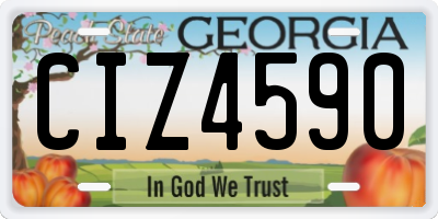 GA license plate CIZ4590