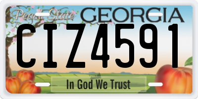 GA license plate CIZ4591