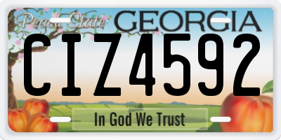 GA license plate CIZ4592