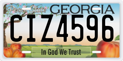 GA license plate CIZ4596